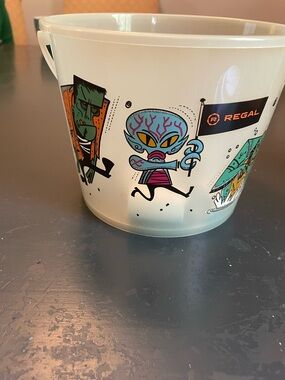 Regal Halloween Candy popcorn Bucket with Alien Monster Cartoons collectible
